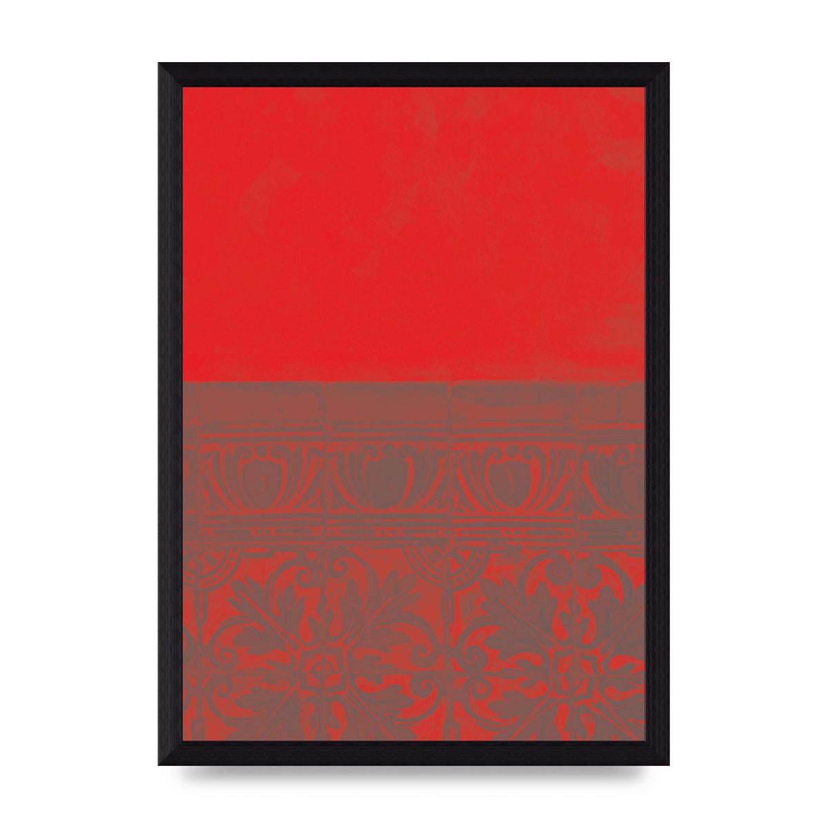 Red Pattern Printed Poster - A4 framed