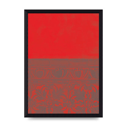 Red Pattern Printed Poster - A4 framed