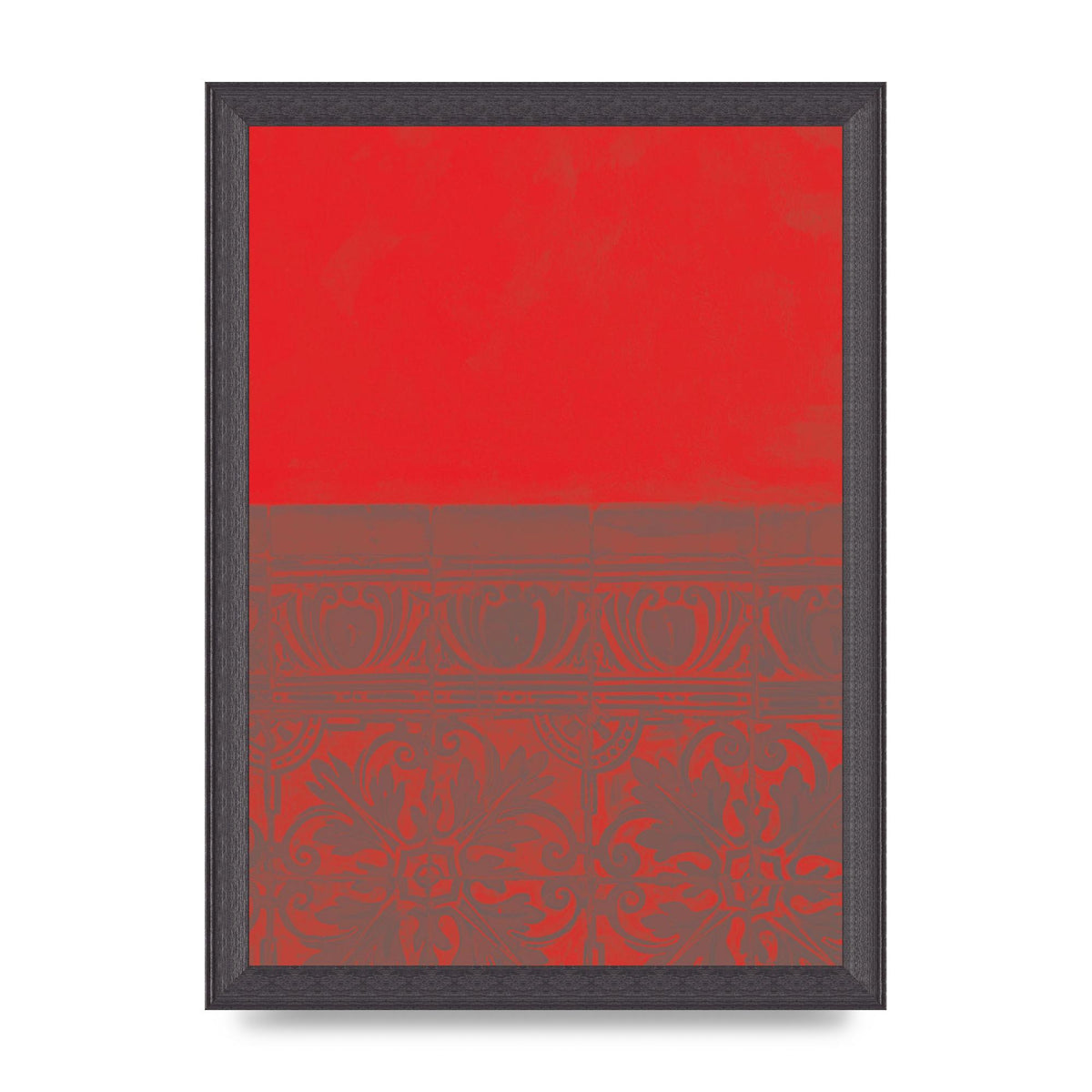 Red Pattern Printed Poster - A4 framed