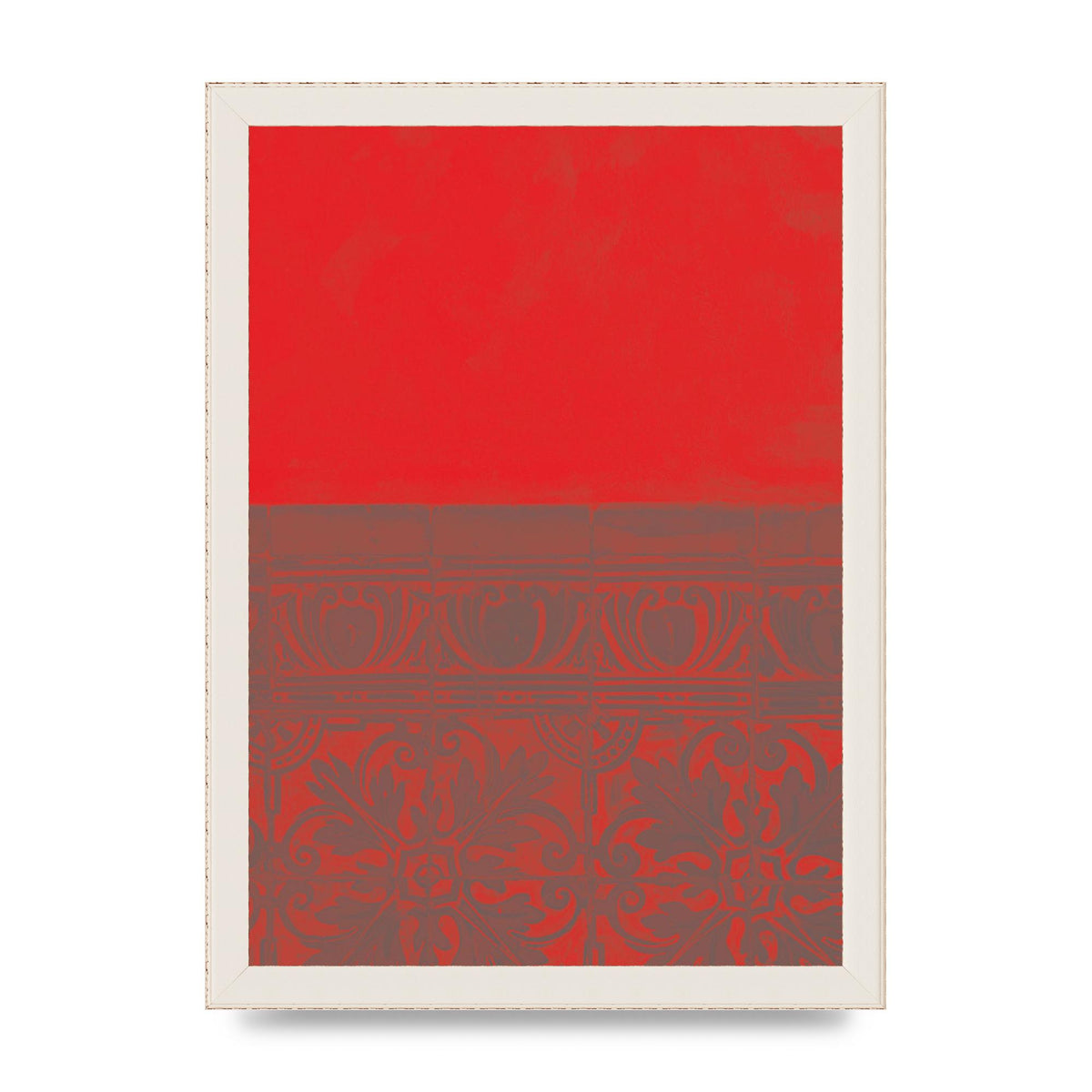 Red Pattern Printed Poster - A4 framed
