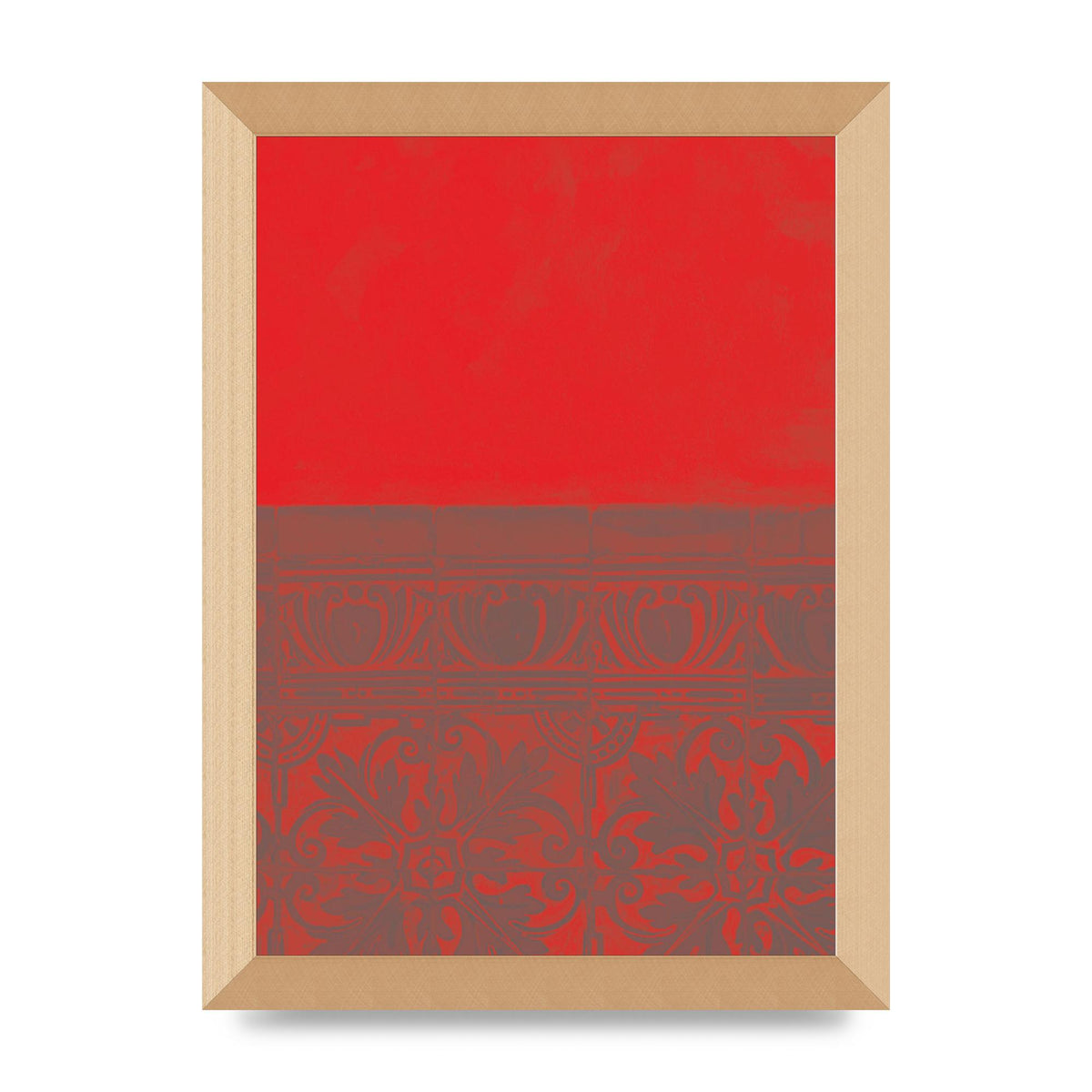 Red Pattern Printed Poster - A4 framed