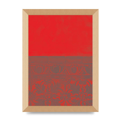 Red Pattern Printed Poster - A4 framed