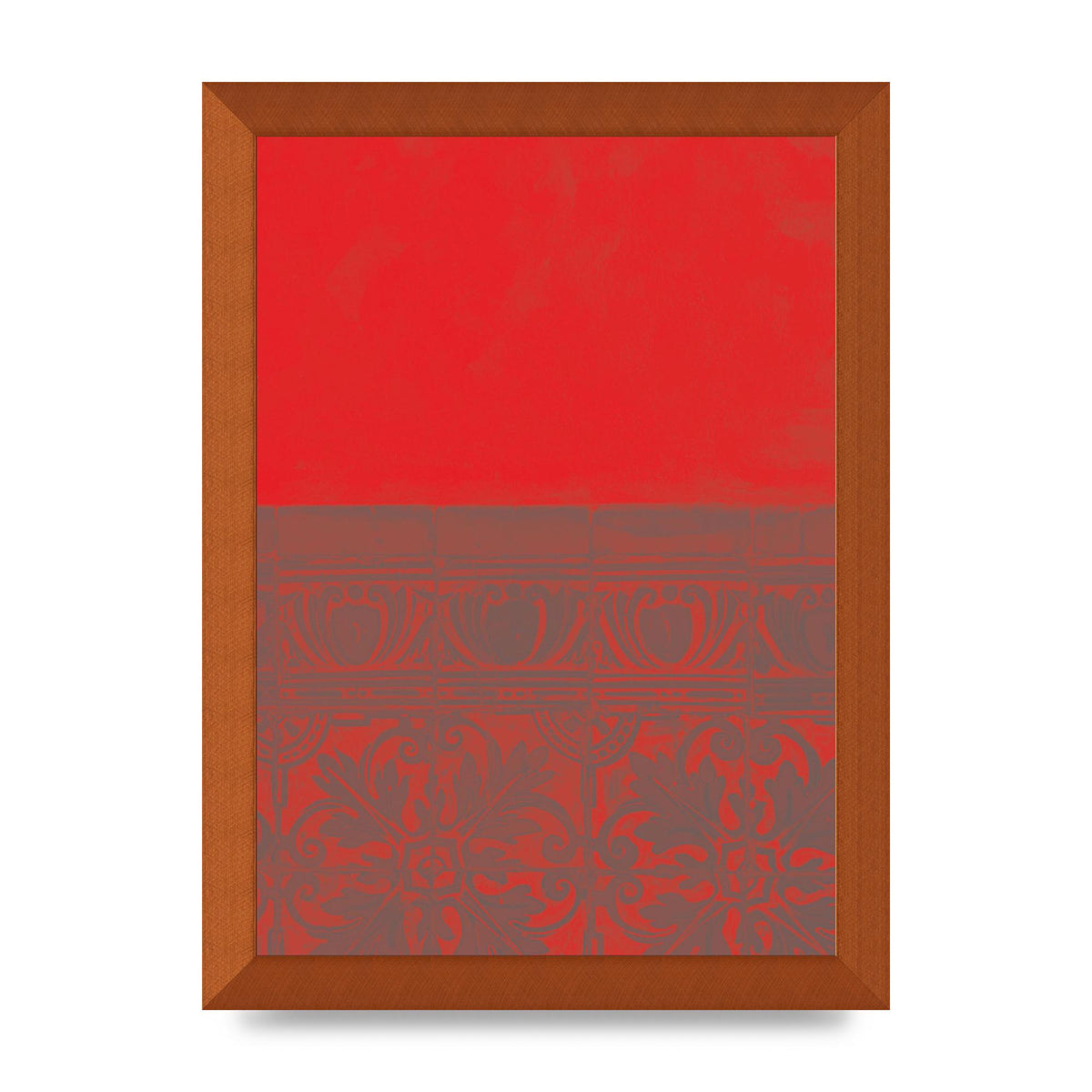 Red Pattern Printed Poster - A4 framed
