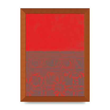 Red Pattern Printed Poster - A4 framed