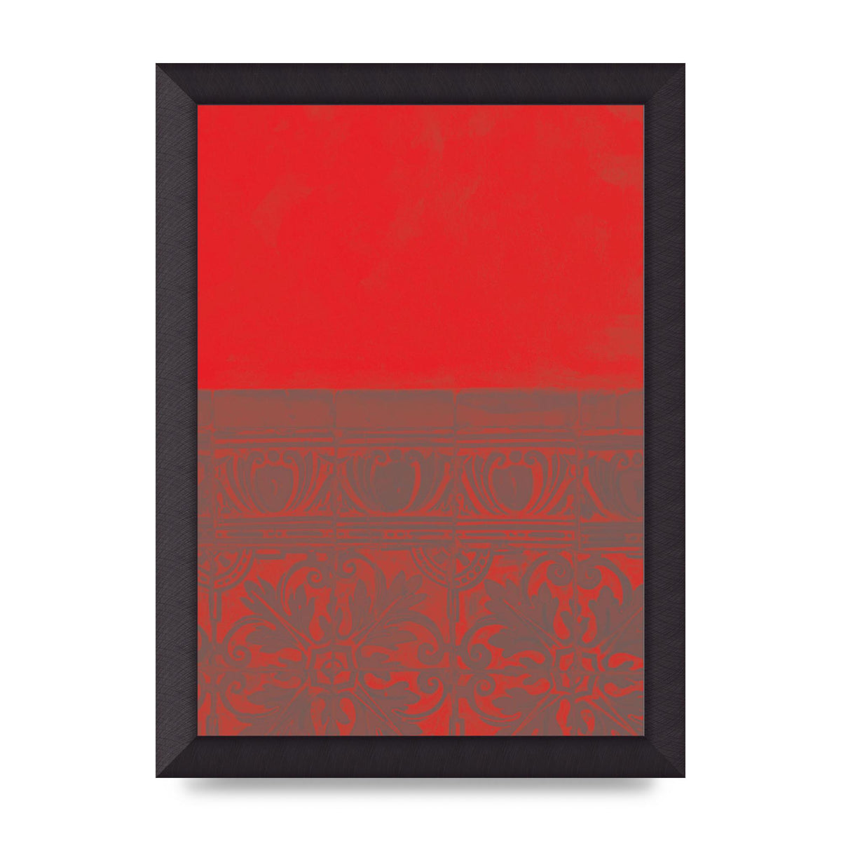 Red Pattern Printed Poster - A4 framed