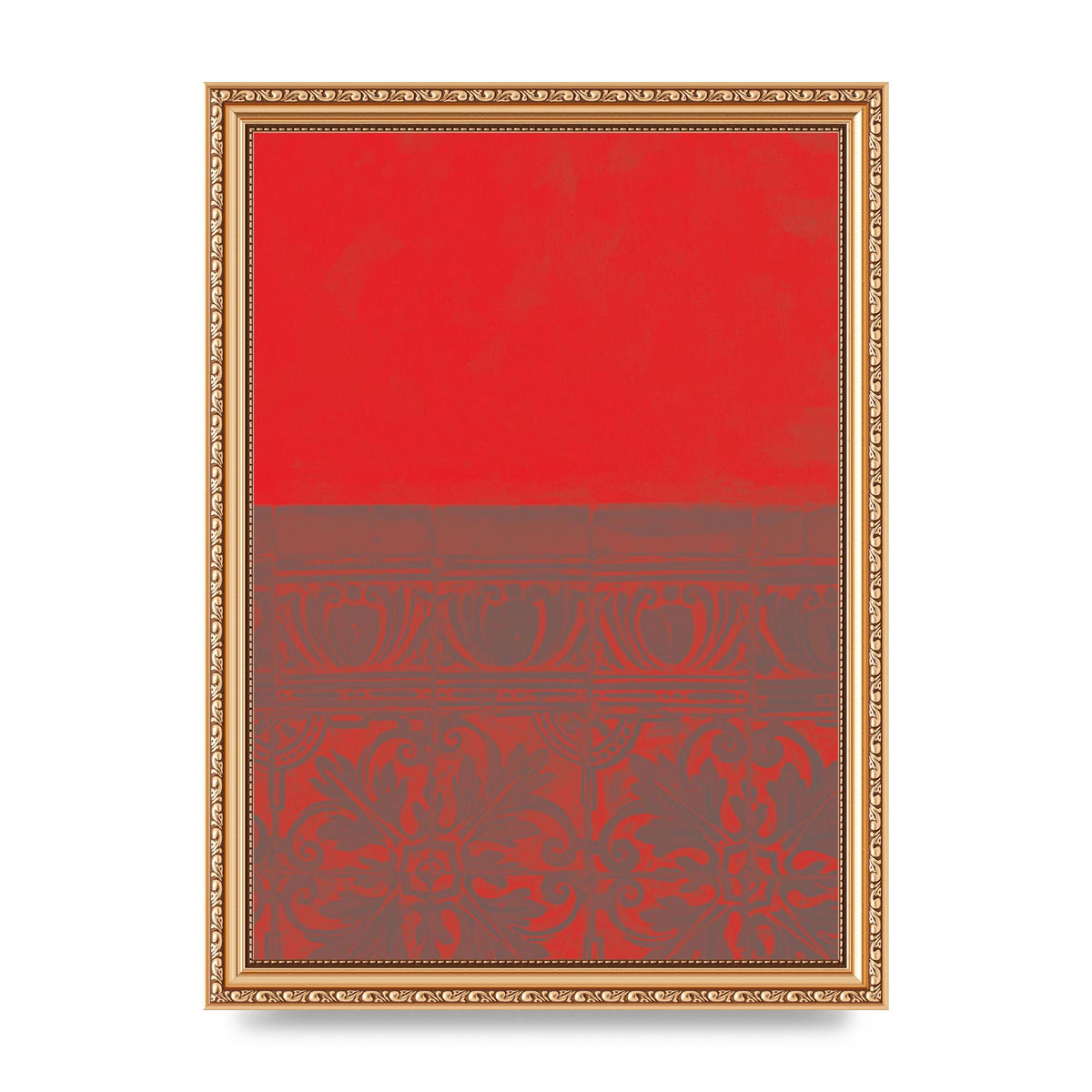 Red Pattern Printed Poster - A4 framed