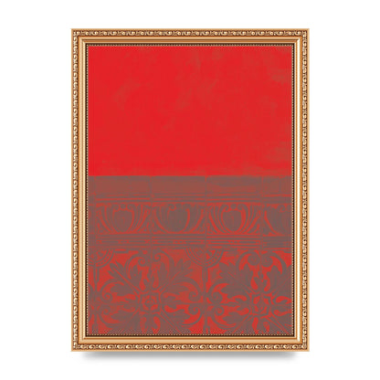 Red Pattern Printed Poster - A4 framed