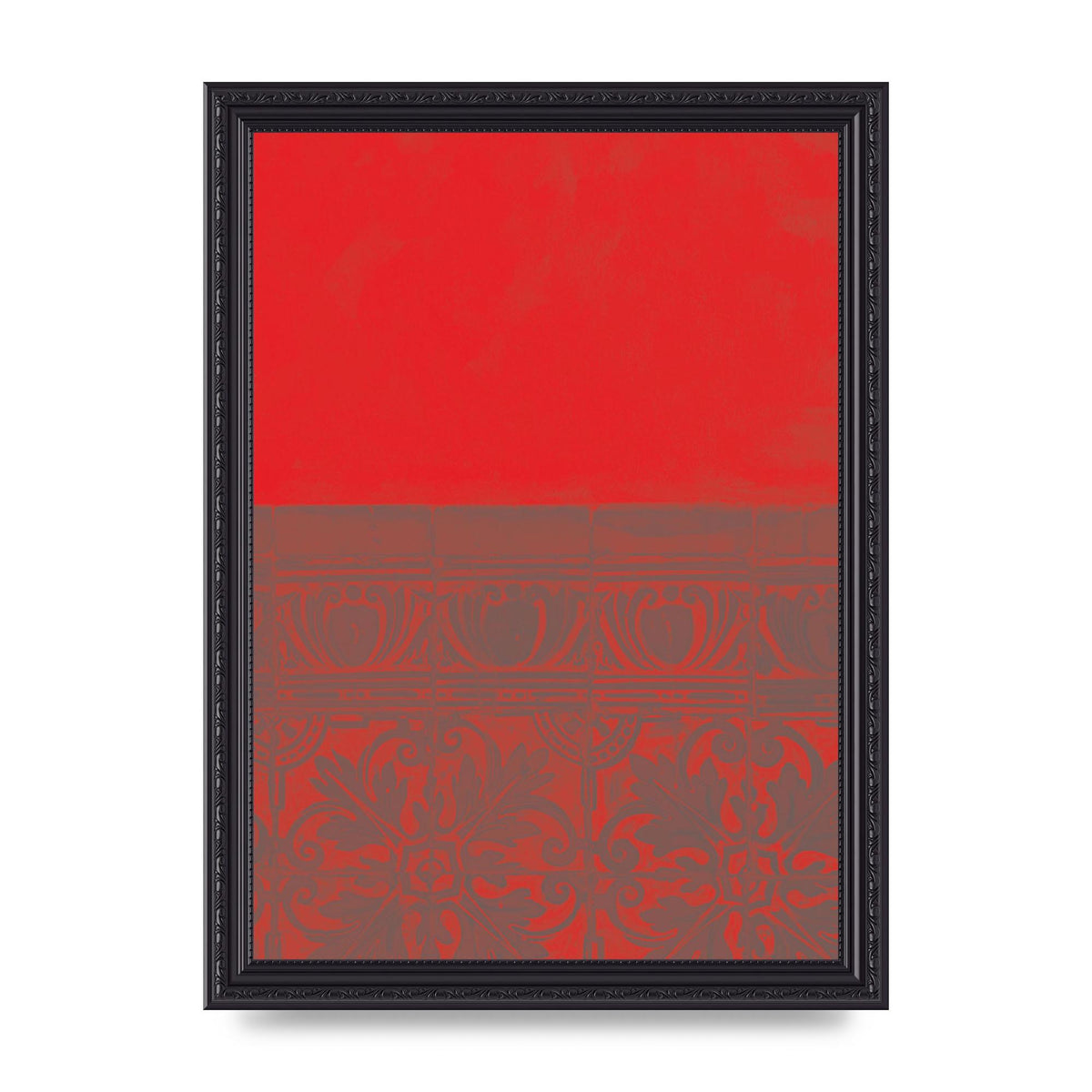 Red Pattern Printed Poster - A4 framed