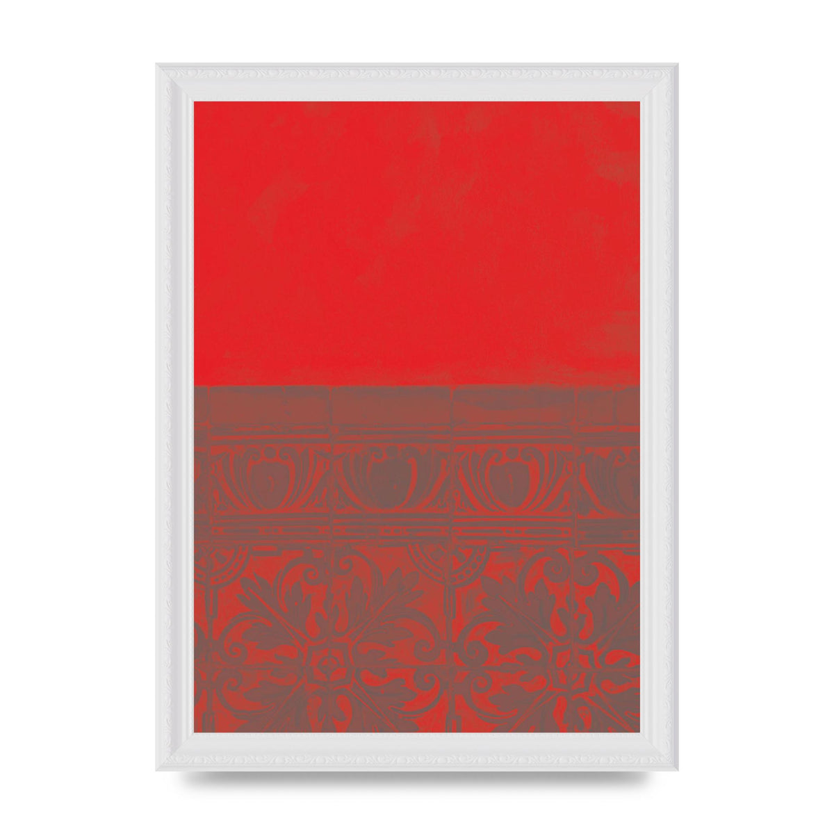 Red Pattern Printed Poster - A4 framed