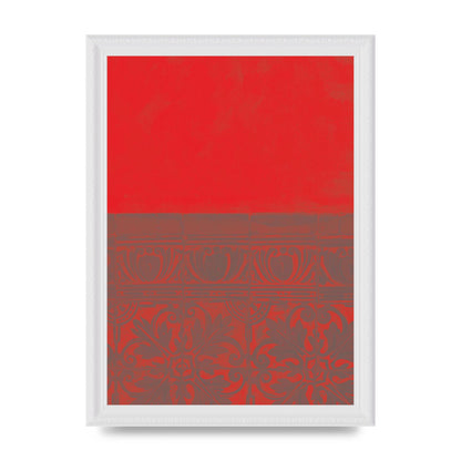 Red Pattern Printed Poster - A4 framed