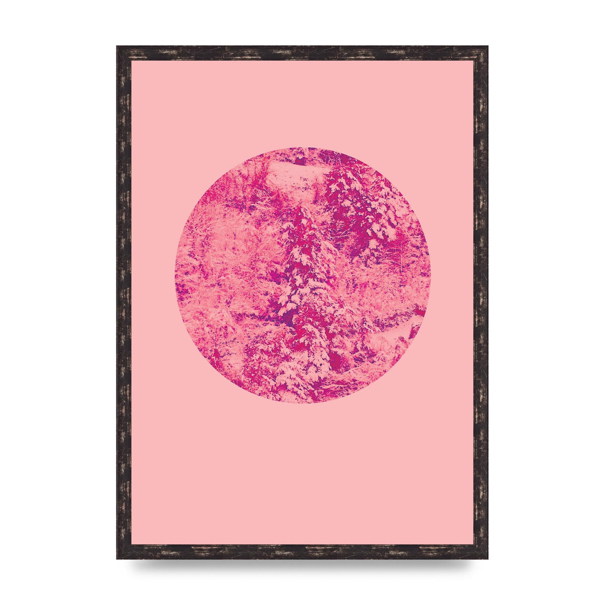 Pink Pattern Disc Art For The Home - A2 framed