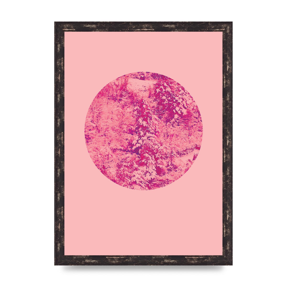 Pink Pattern Disc Art For The Home - A3 framed