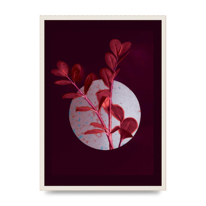 Dark Pink Red Flower Printed Poster - A2 framed