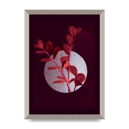 Dark Pink Red Flower Printed Poster - A3 framed