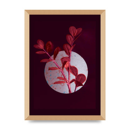 Dark Pink Red Flower Printed Poster - A3 framed