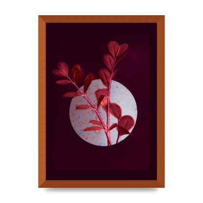 Dark Pink Red Flower Printed Poster - A3 framed