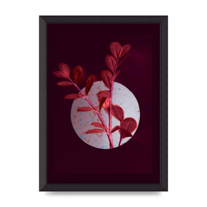 Dark Pink Red Flower Printed Poster - A3 framed