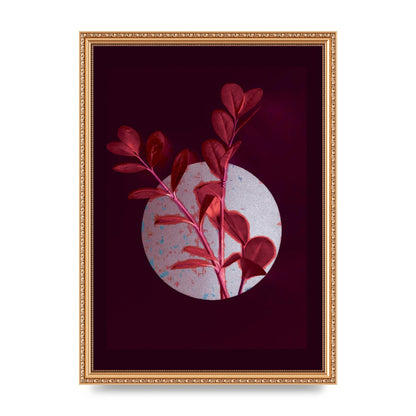 Dark Pink Red Flower Printed Poster - A3 framed