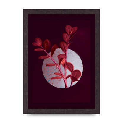 Dark Pink Red Flower Printed Poster - A4 framed