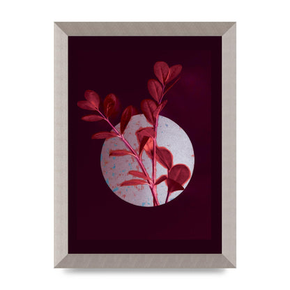 Dark Pink Red Flower Printed Poster - A4 framed