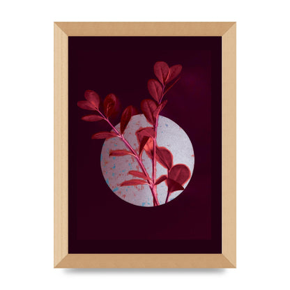 Dark Pink Red Flower Printed Poster - A4 framed