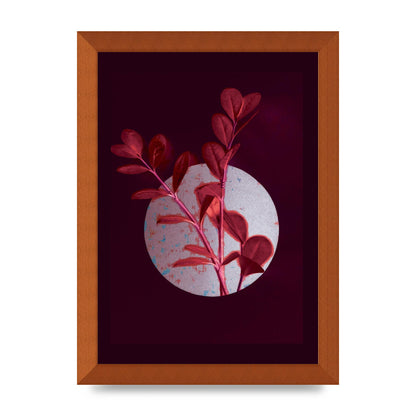 Dark Pink Red Flower Printed Poster - A4 framed