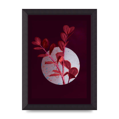 Dark Pink Red Flower Printed Poster - A4 framed