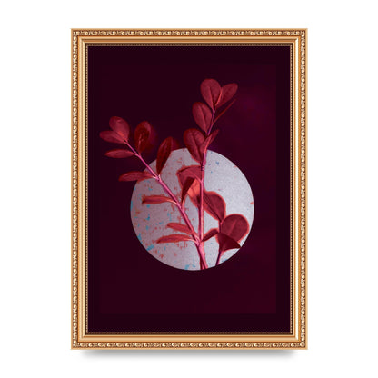 Dark Pink Red Flower Printed Poster - A4 framed