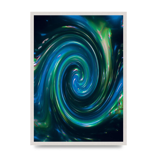 Blue Space Swirl Wall Art - A2 framed