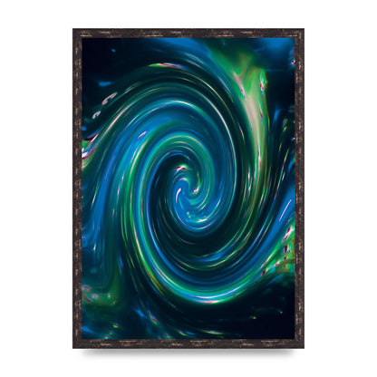 Blue Space Swirl Wall Art - A2 framed
