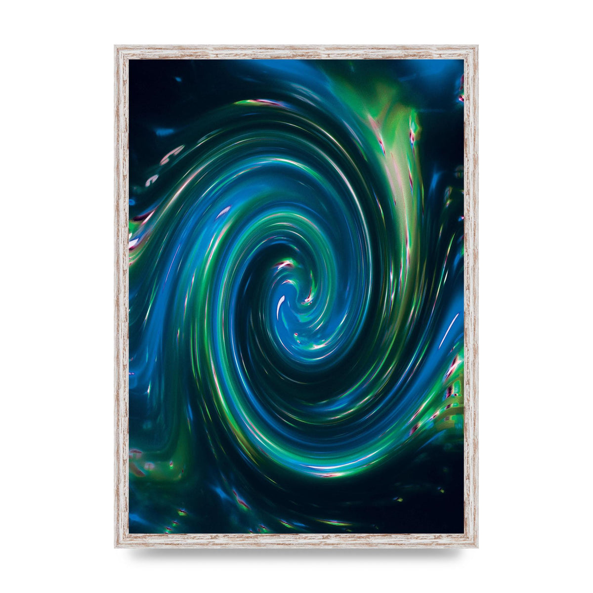 Blue Space Swirl Wall Art - A2 framed