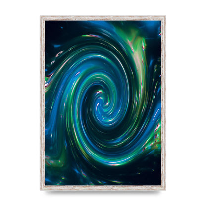 Blue Space Swirl Wall Art - A2 framed