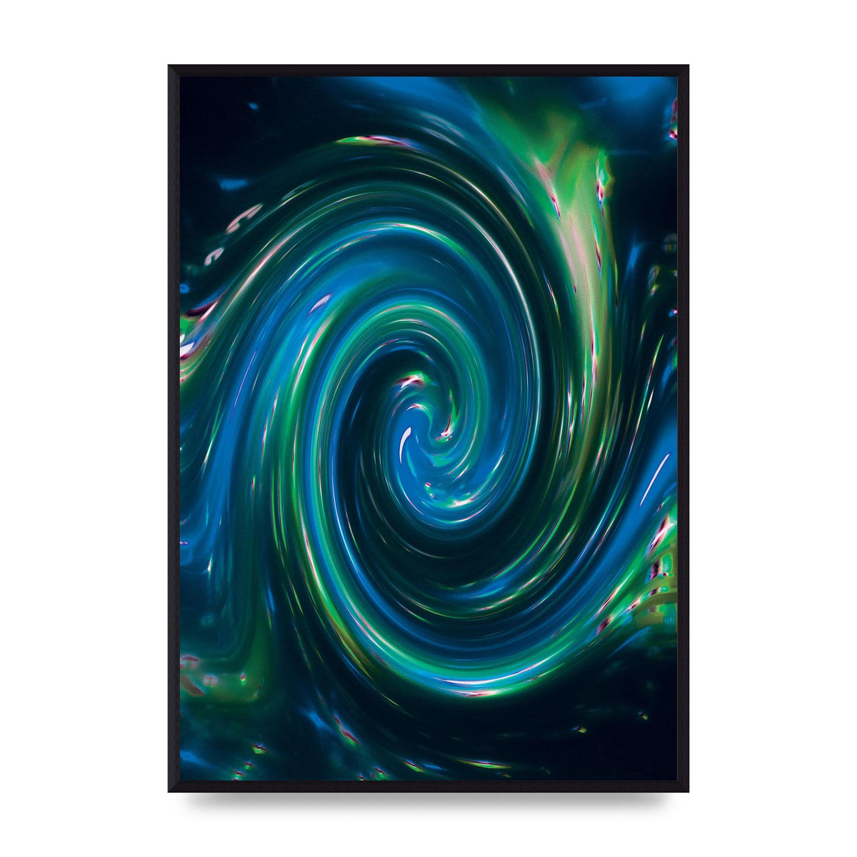 Blue Space Swirl Wall Art - A2 framed