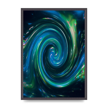 Blue Space Swirl Wall Art - A2 framed