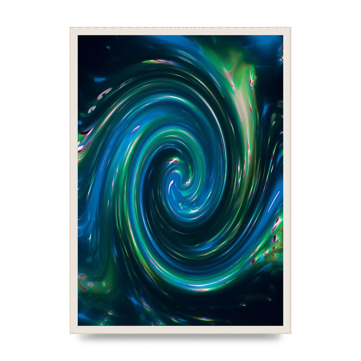 Blue Space Swirl Wall Art - A2 framed