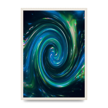 Blue Space Swirl Wall Art - A2 framed