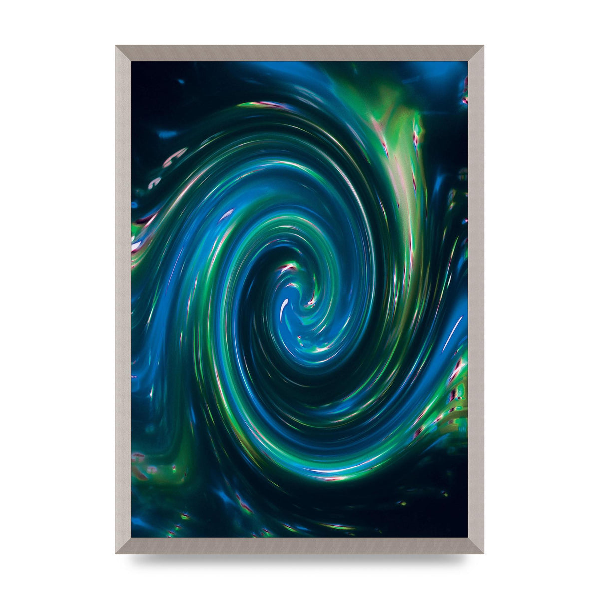 Blue Space Swirl Wall Art - A2 framed