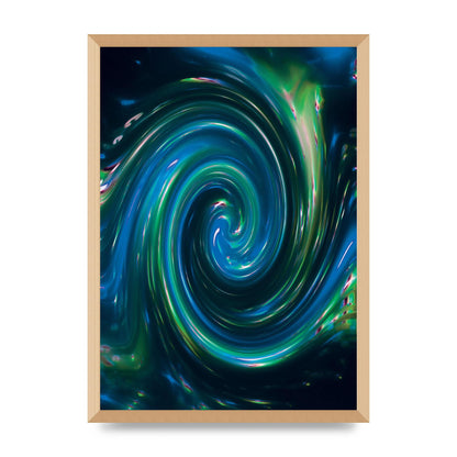 Blue Space Swirl Wall Art - A2 framed