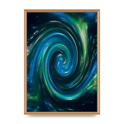 Blue Space Swirl Wall Art - A2 framed