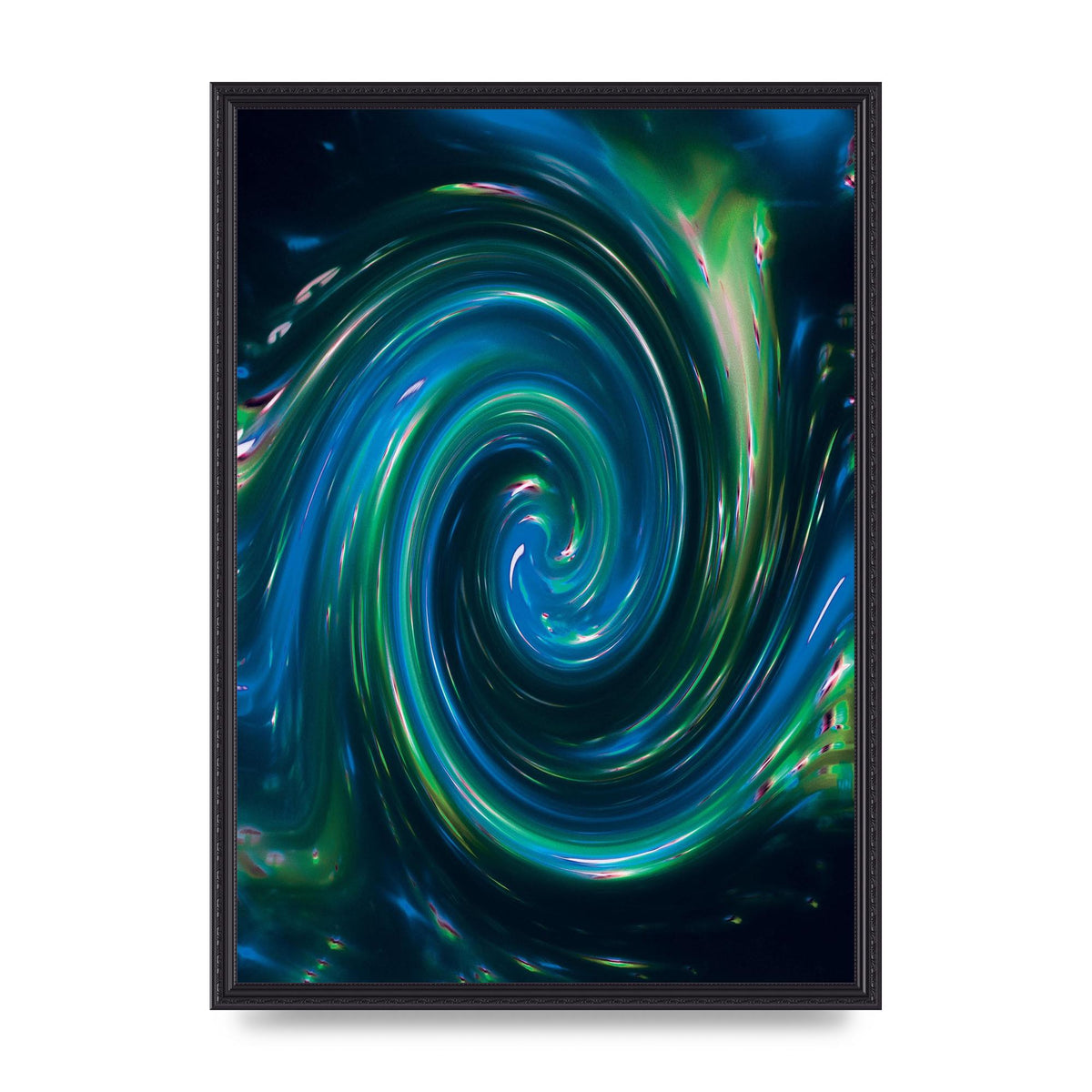 Blue Space Swirl Wall Art - A2 framed