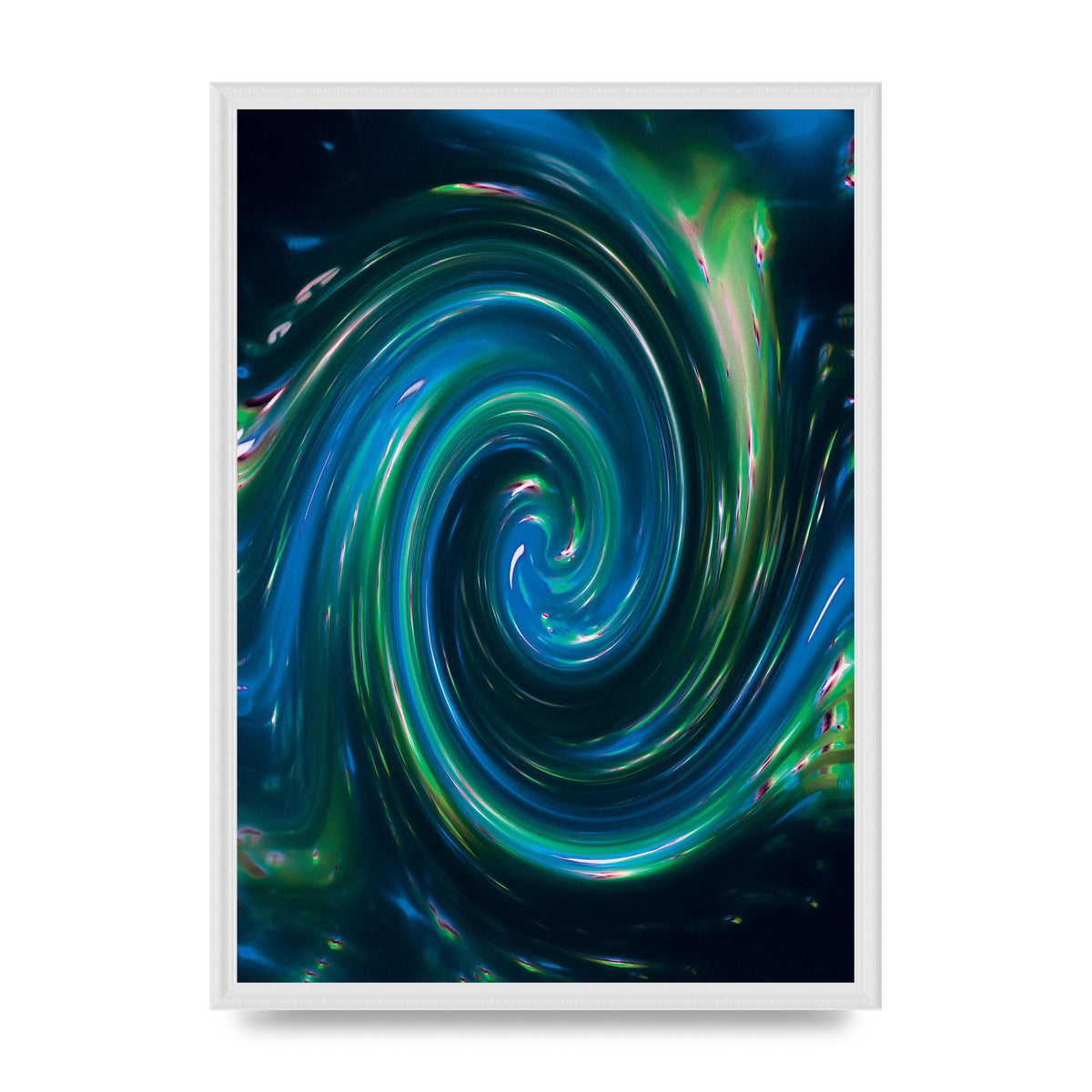 Blue Space Swirl Wall Art - A2 framed