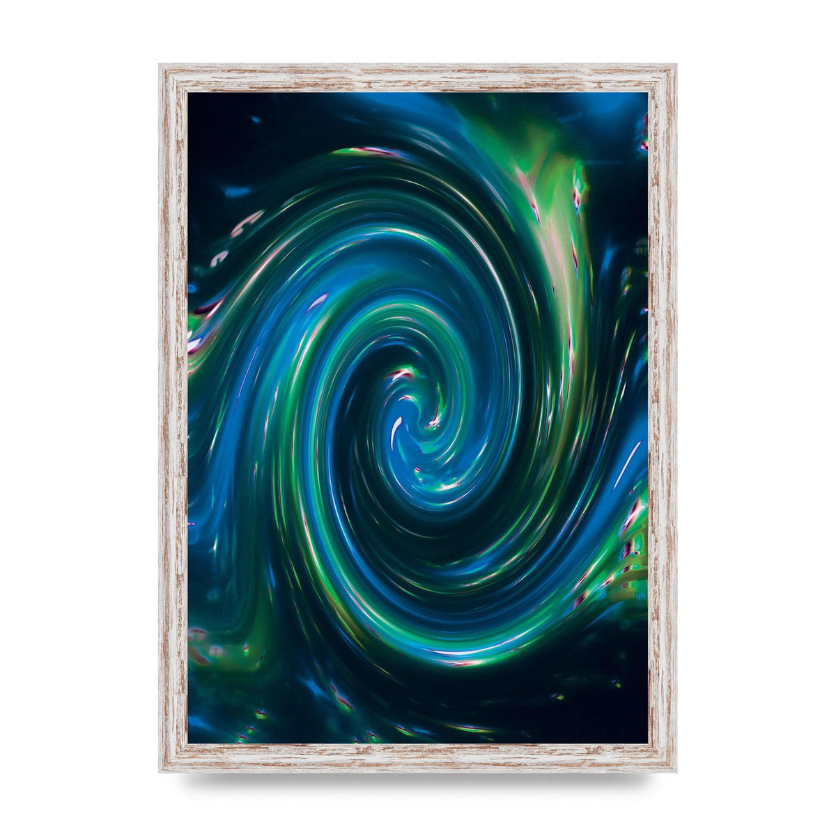 Blue Space Swirl Wall Art - A3 framed