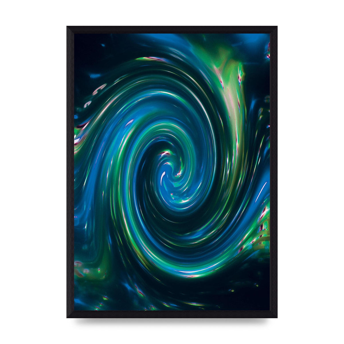 Blue Space Swirl Wall Art - A3 framed