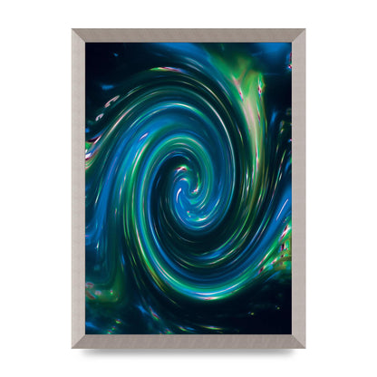 Blue Space Swirl Wall Art - A3 framed