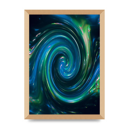 Blue Space Swirl Wall Art - A3 framed