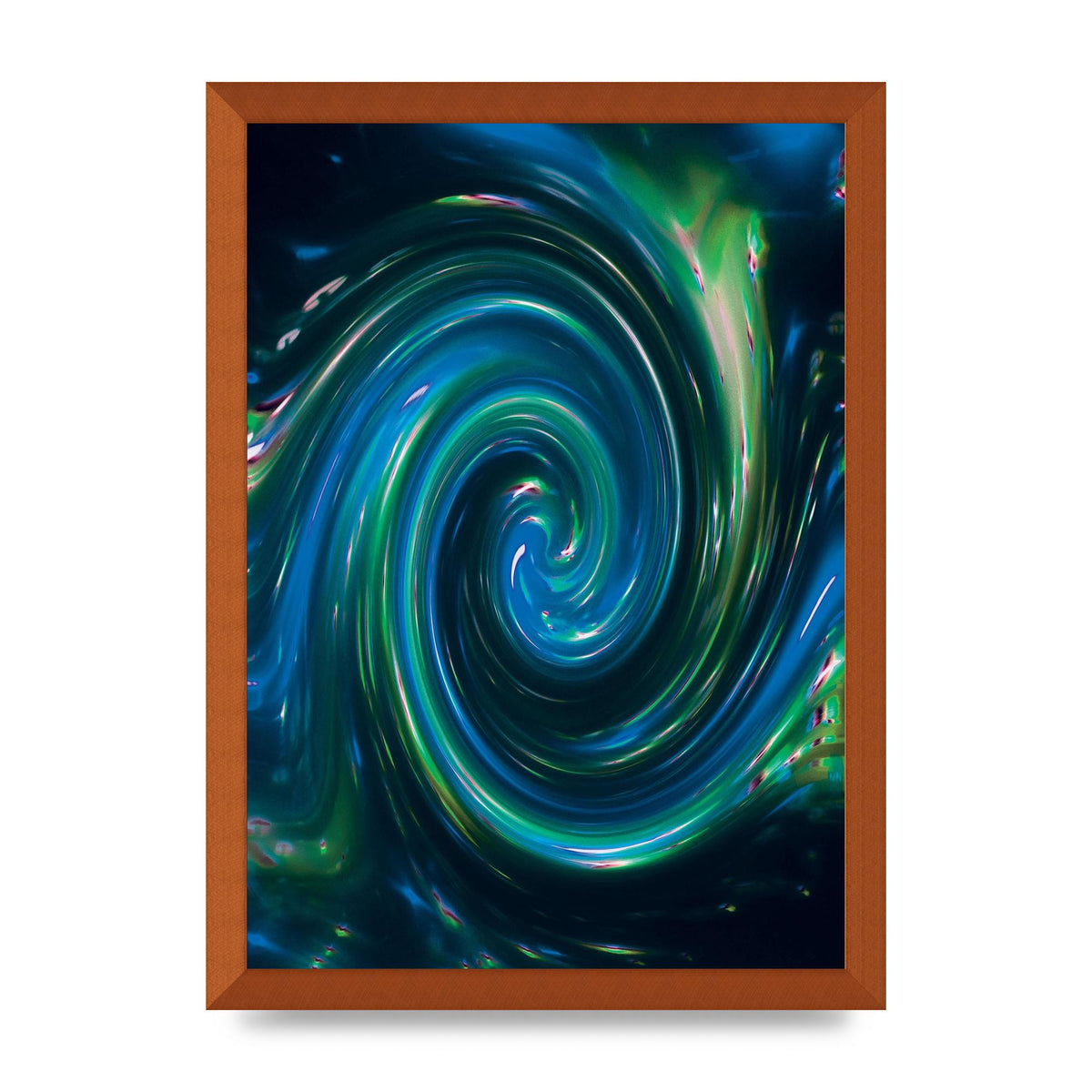 Blue Space Swirl Wall Art - A3 framed