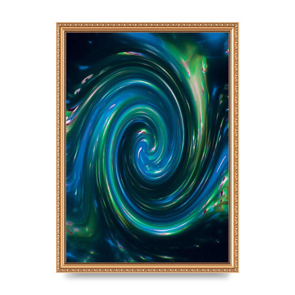 Blue Space Swirl Wall Art - A3 framed