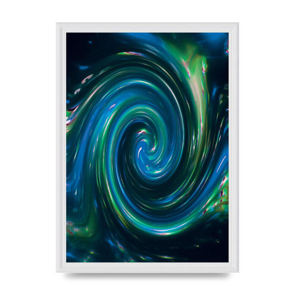 Blue Space Swirl Wall Art - A3 framed