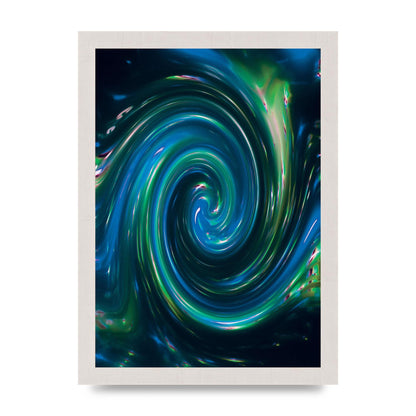 Blue Space Swirl Wall Art - A4 framed