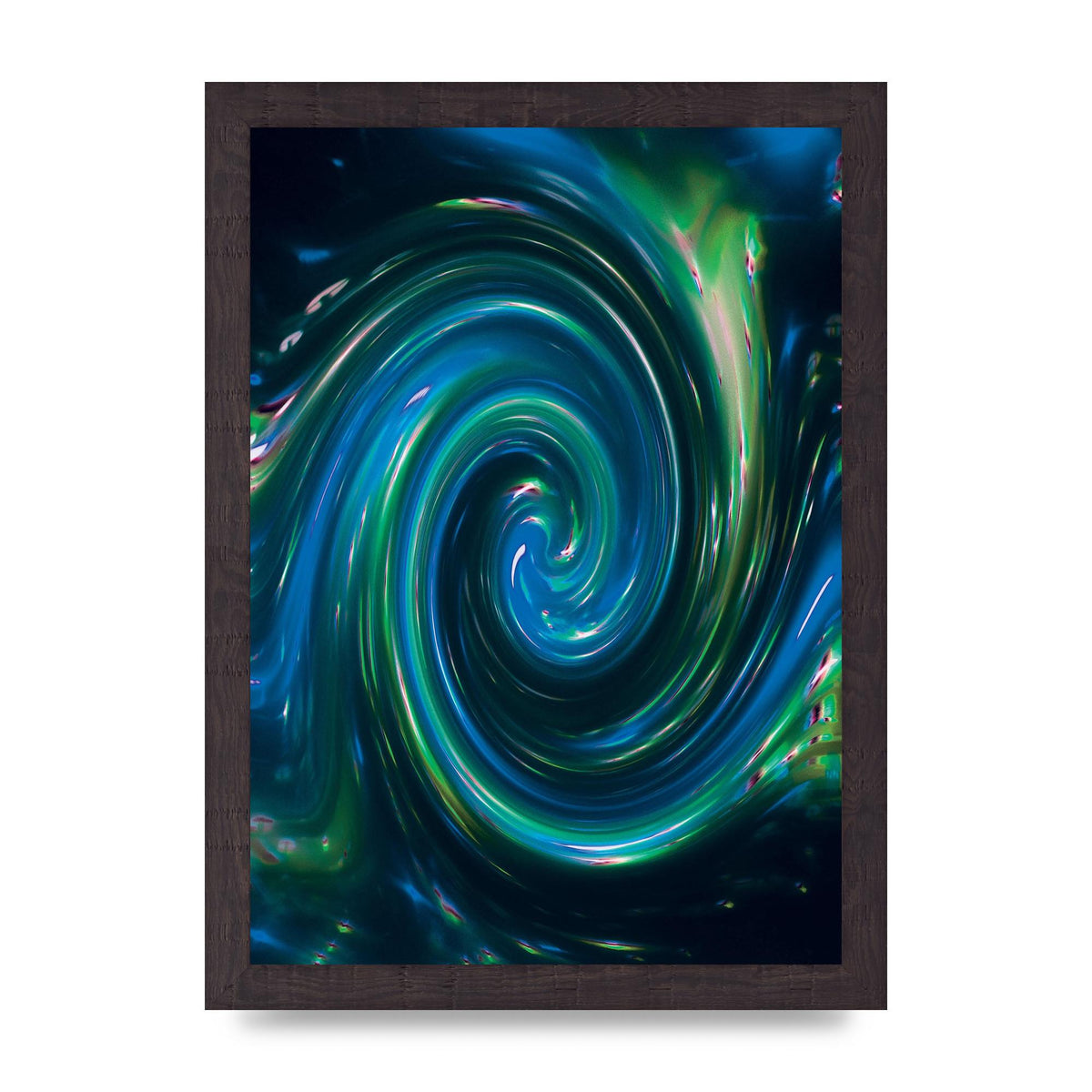 Blue Space Swirl Wall Art - A4 framed